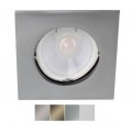 Foco fijo cuadrado 75x75mm empotrar para Lámpara GU10/MR16, Níquel Mate, Cuero, Titanio ó Cromo